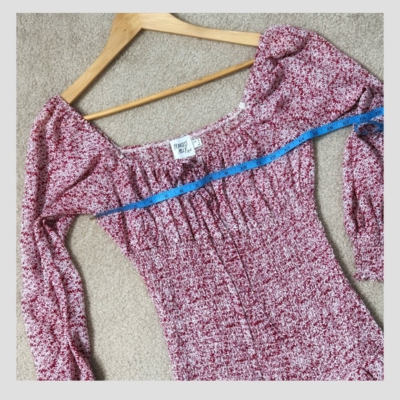 Princess Polly Carrillo Dress Shirred Waist Sheer Long Sleeves Ruffle Skirt Sz 4 - Picture 14 of 16